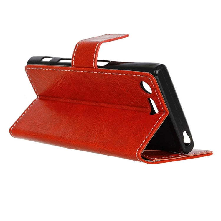 For Sony Xperia XZ1 Retro Crazy Horse Texture Horizontal Flip Leather Case with Holder & Card Slots & Wallet & Photo Frame