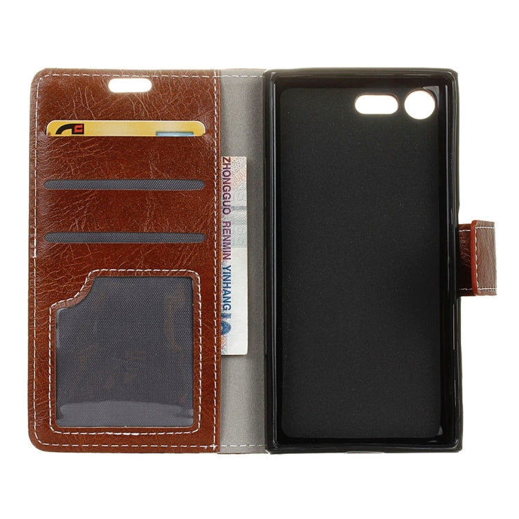 For Sony Xperia XZ1 Retro Crazy Horse Texture Horizontal Flip Leather Case with Holder & Card Slots & Wallet & Photo Frame
