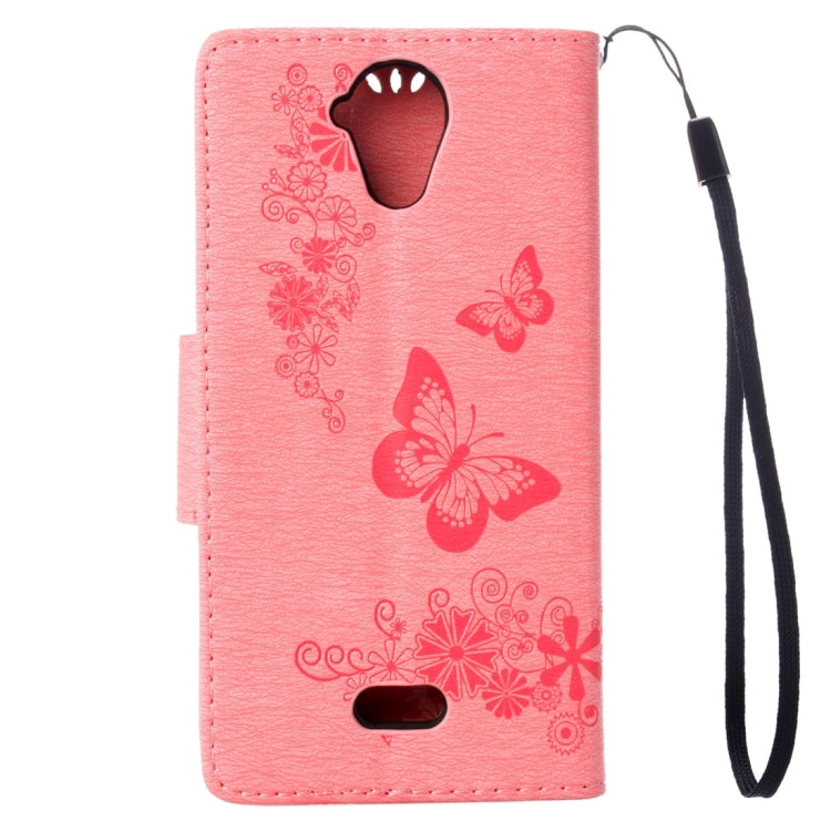 Pressed Flowers Butterfly Pattern Horizontal Flip Leather Case for Wiko U Feel Lite, with Magnetic Buckle & Holder & Card Slots & Wallet