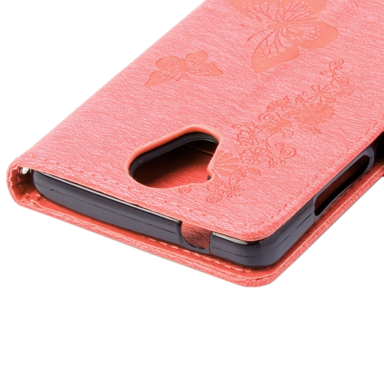 Pressed Flowers Butterfly Pattern Horizontal Flip Leather Case for Wiko U Feel Lite, with Magnetic Buckle & Holder & Card Slots & Wallet