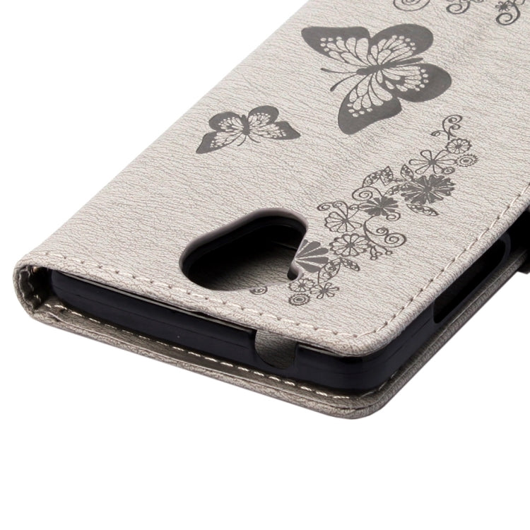 Pressed Flowers Butterfly Pattern Horizontal Flip Leather Case for Wiko U Feel Lite, with Magnetic Buckle & Holder & Card Slots & Wallet