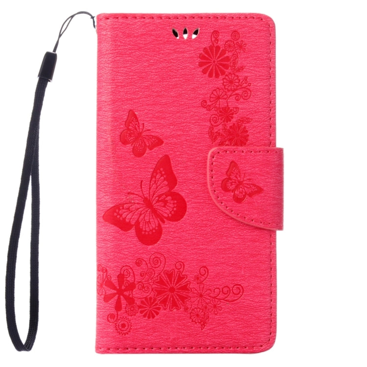 Pressed Flowers Butterfly Pattern Horizontal Flip Leather Case for Wiko U Feel Lite, with Magnetic Buckle & Holder & Card Slots & Wallet
