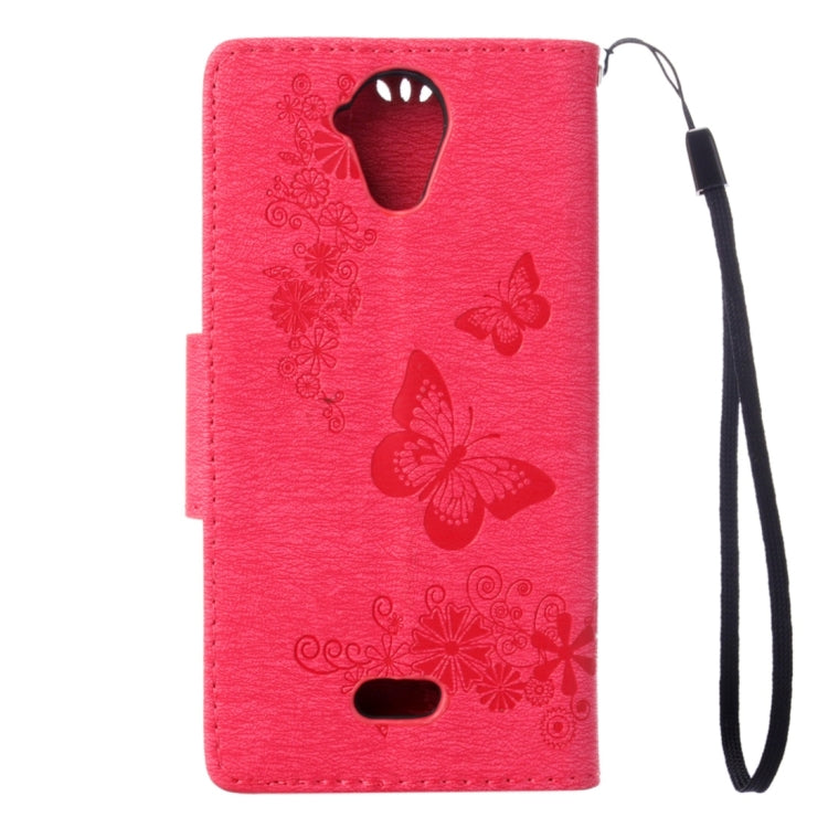 Pressed Flowers Butterfly Pattern Horizontal Flip Leather Case for Wiko U Feel Lite, with Magnetic Buckle & Holder & Card Slots & Wallet