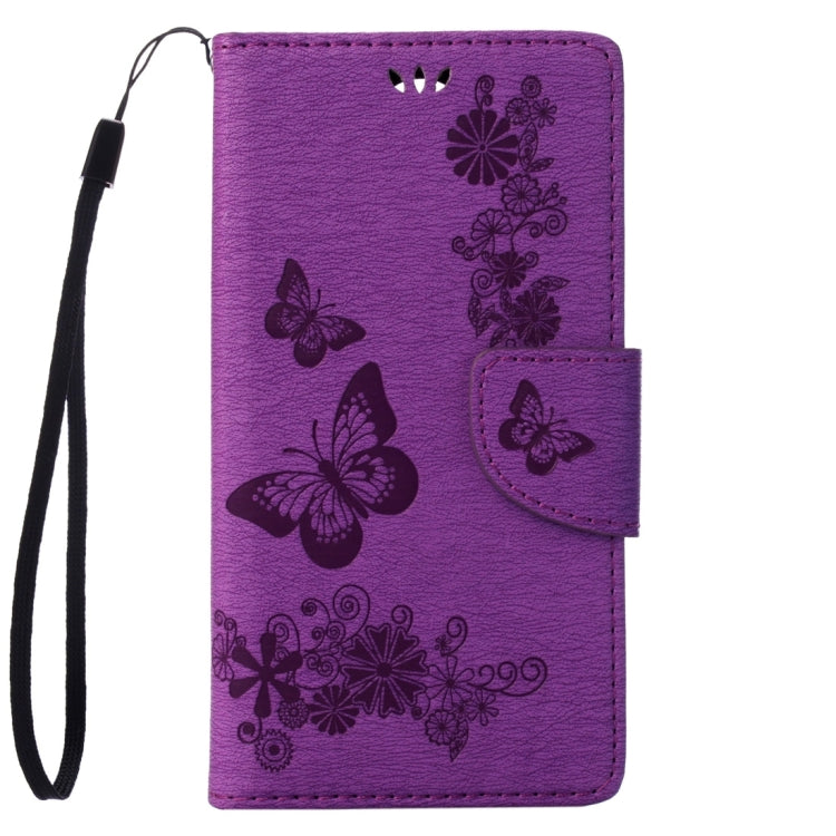 Pressed Flowers Butterfly Pattern Horizontal Flip Leather Case for Wiko U Feel Lite, with Magnetic Buckle & Holder & Card Slots & Wallet