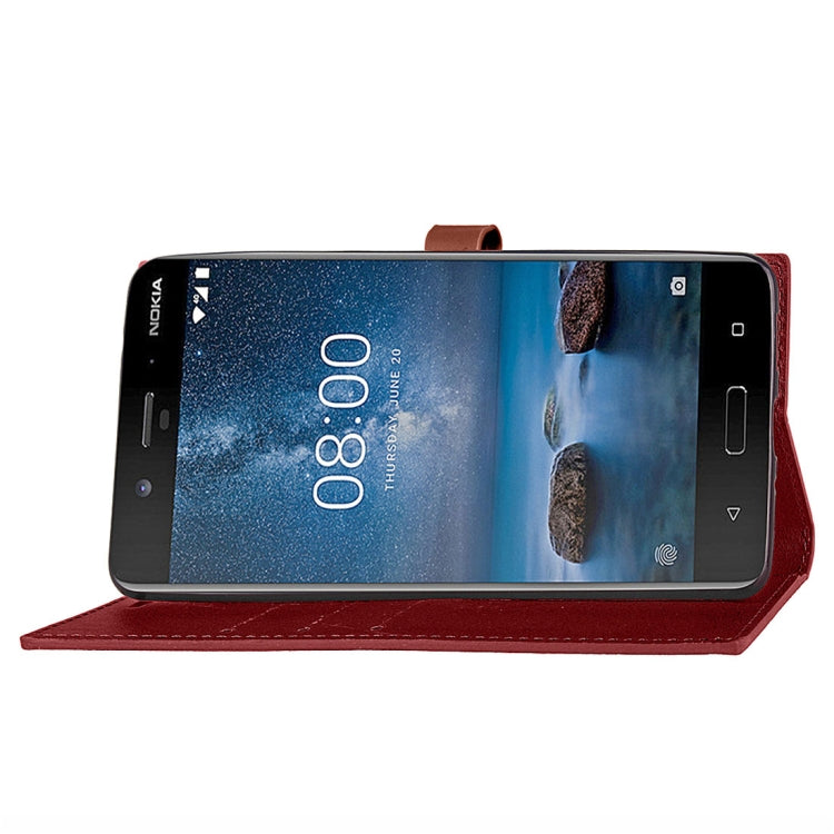 For Nokia 8 Business Style Leather Case with Holder & Card Slots & Wallet