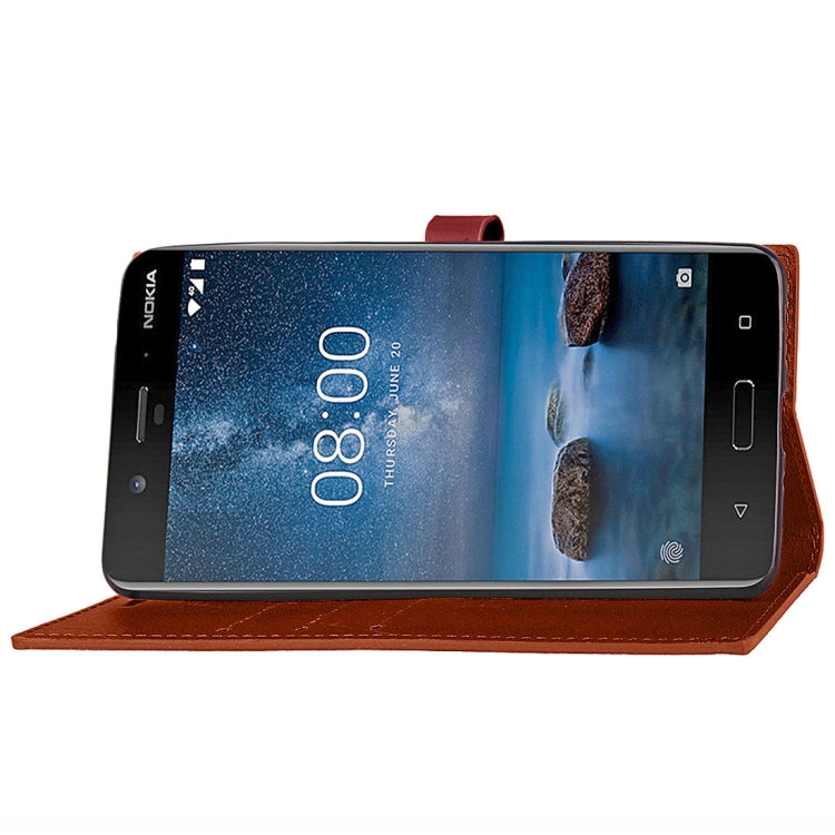 For Nokia 8 Business Style Leather Case with Holder & Card Slots & Wallet