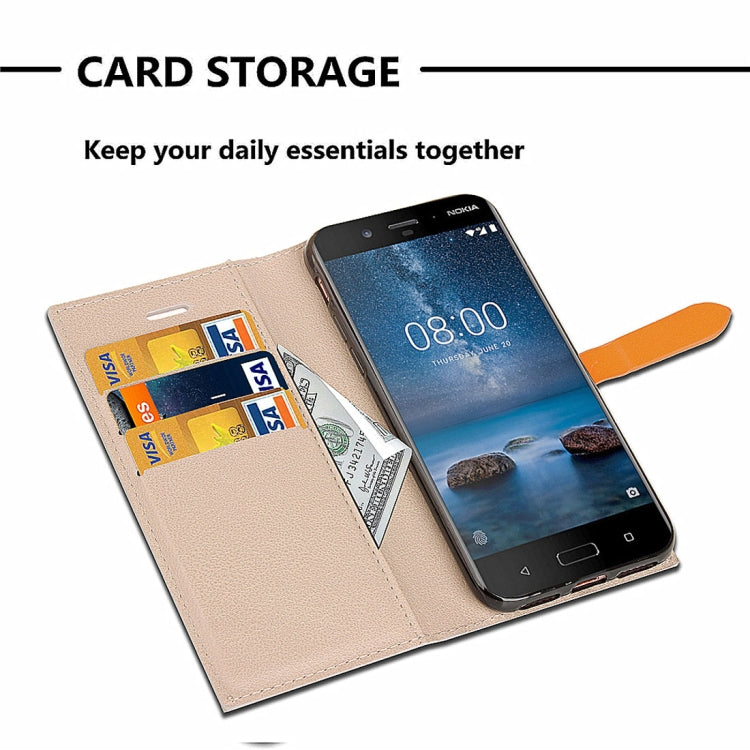 For Nokia 8 Business Style Leather Case with Holder & Card Slots & Wallet