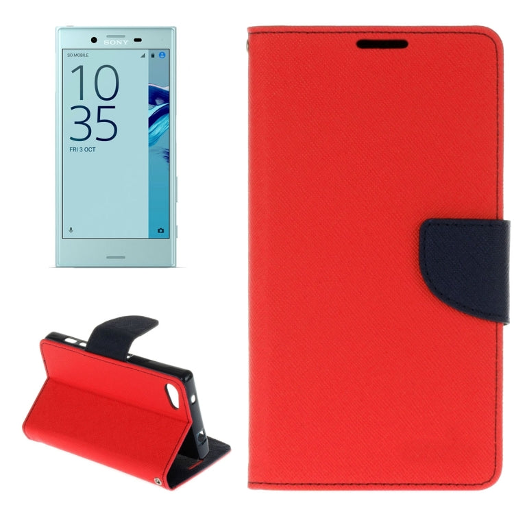 For Sony Xperia X Compact Cross Texture Leather Case with Card Slots & Holder & Wallet