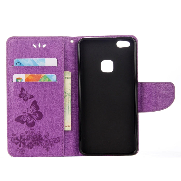 For Huawei  P10 Lite Butterflies Embossing Horizontal Flip Leather Case with Holder & Card Slots & Wallet & Lanyard
