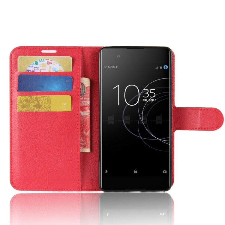 For Sony Xperia XA1 Plus Litchi Texture PU +TPU Horizontal Flip Leather Case With Holder & Card Slots & Wallet