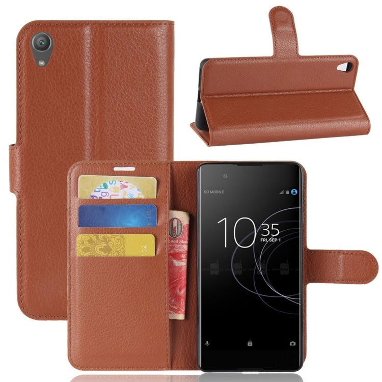 For Sony Xperia XA1 Plus Litchi Texture PU +TPU Horizontal Flip Leather Case With Holder & Card Slots & Wallet