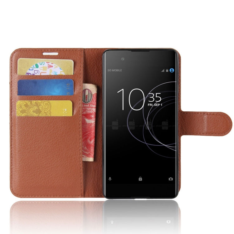For Sony Xperia XA1 Plus Litchi Texture PU +TPU Horizontal Flip Leather Case With Holder & Card Slots & Wallet