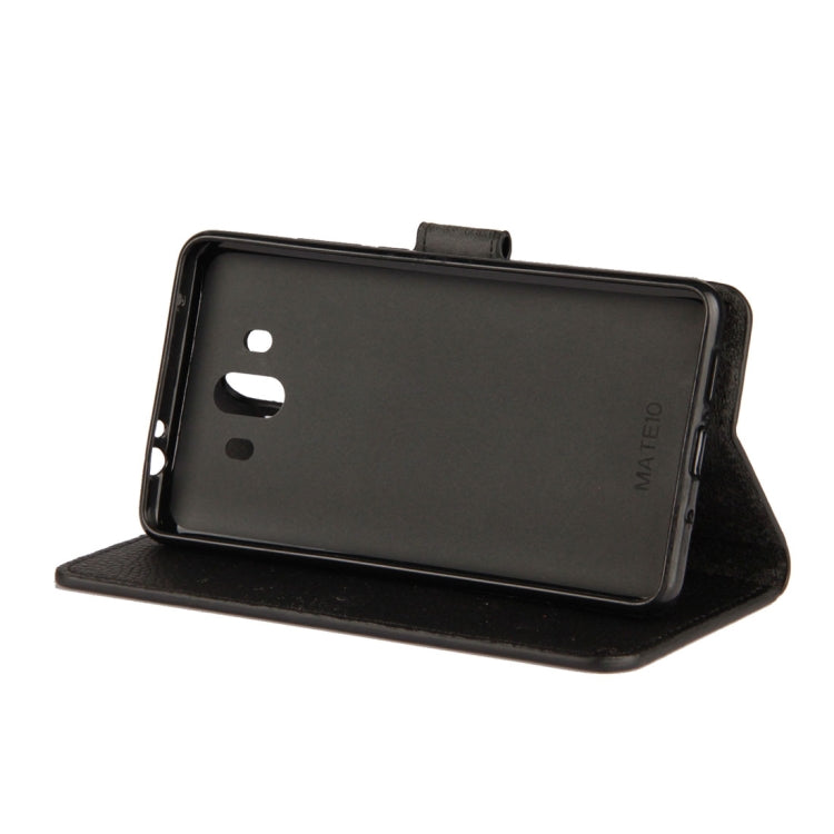 For Huawei Mate 10 Litchi Texture Horizontal Flip Leather Case with Holder & Card Slots & Wallet (Black)