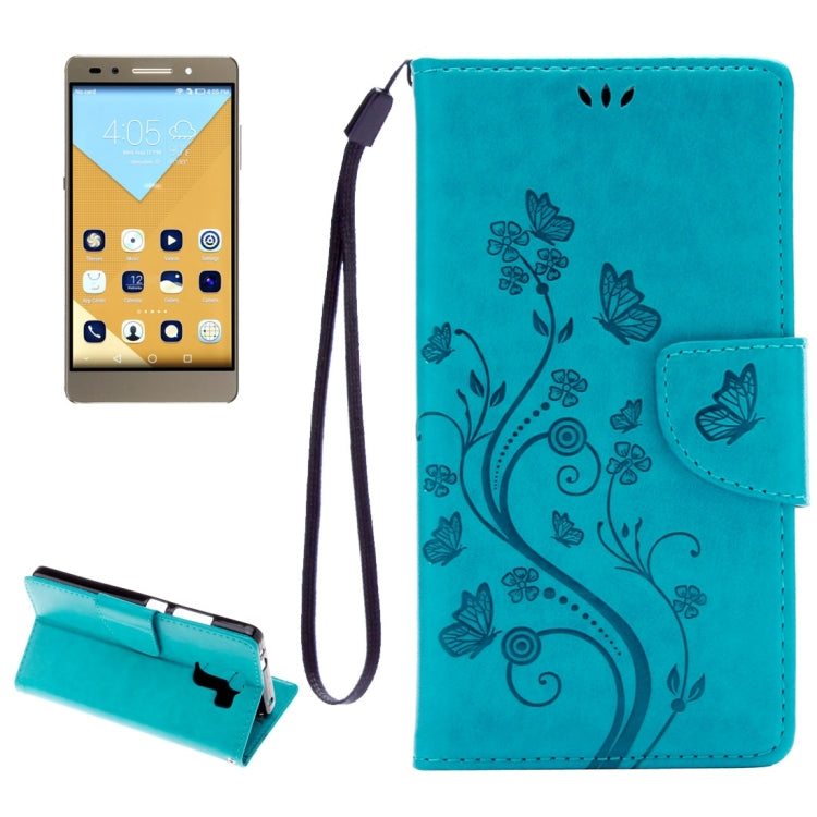 For Huawei  Honor 7 Butterflies Embossing Horizontal Flip Leather Case with Holder & Card Slots & Wallet & Lanyard