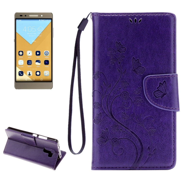 For Huawei  Honor 7 Butterflies Embossing Horizontal Flip Leather Case with Holder & Card Slots & Wallet & Lanyard
