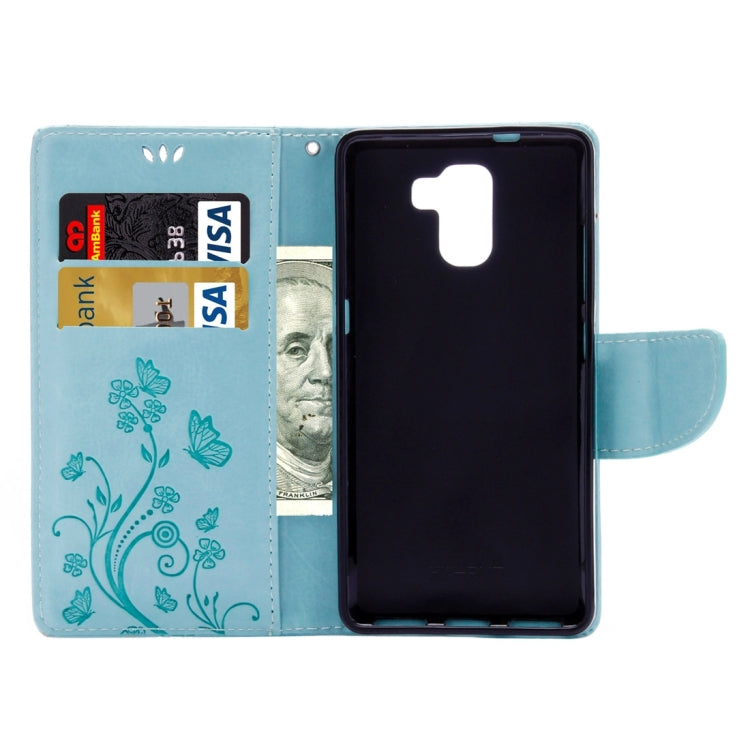 For Huawei  Honor 7 Butterflies Embossing Horizontal Flip Leather Case with Holder & Card Slots & Wallet & Lanyard