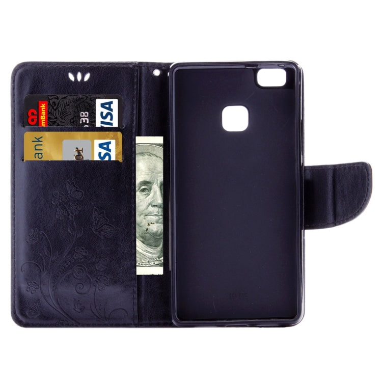 For Huawei  P9 Lite Butterflies Embossing Horizontal Flip Leather Case with Holder & Card Slots & Wallet & Lanyard