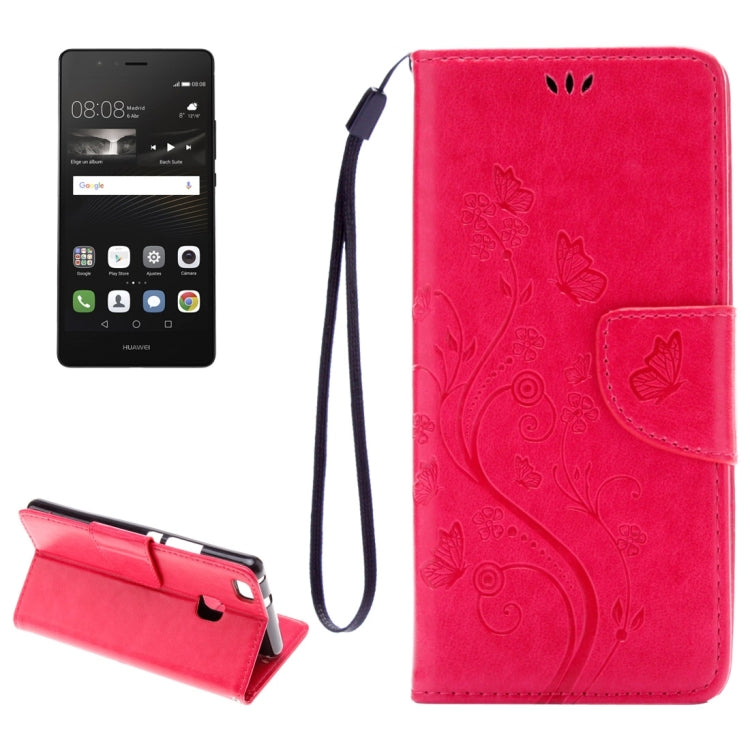 For Huawei  P9 Lite Butterflies Embossing Horizontal Flip Leather Case with Holder & Card Slots & Wallet & Lanyard