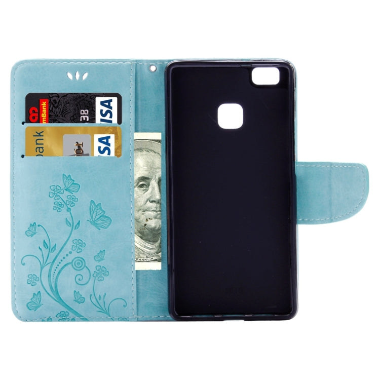 For Huawei  P9 Lite Butterflies Embossing Horizontal Flip Leather Case with Holder & Card Slots & Wallet & Lanyard