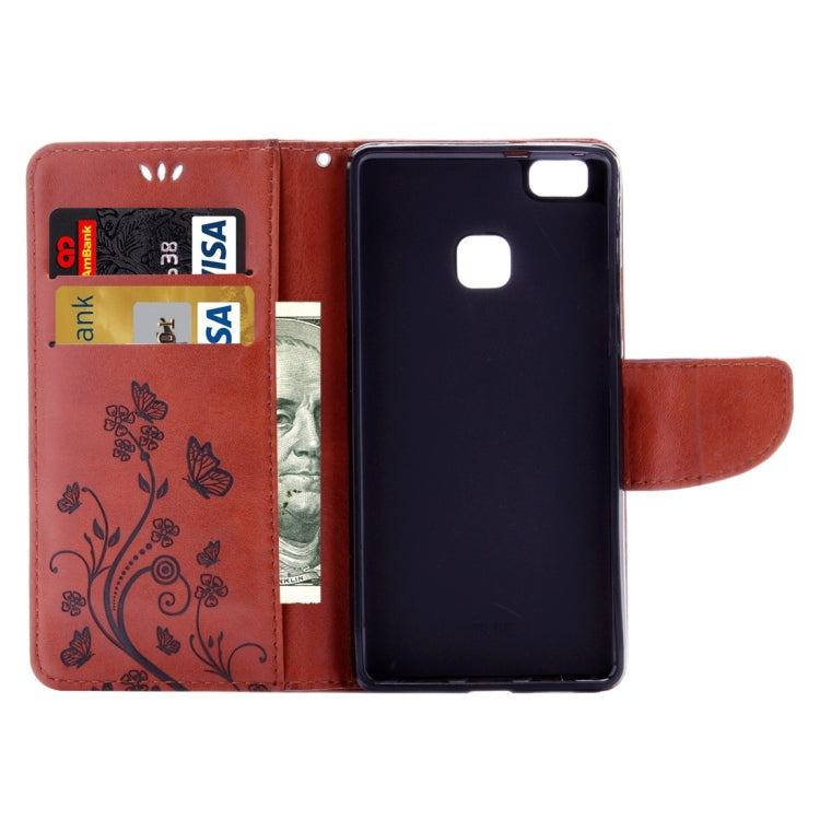 For Huawei  P9 Lite Butterflies Embossing Horizontal Flip Leather Case with Holder & Card Slots & Wallet & Lanyard