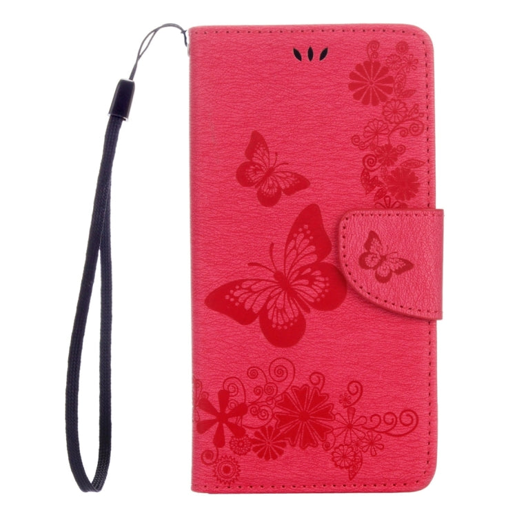 Butterflies Embossing Horizontal Flip Leather Case for Wiko Fever SE, with Holder & Card Slots & Wallet & Lanyard