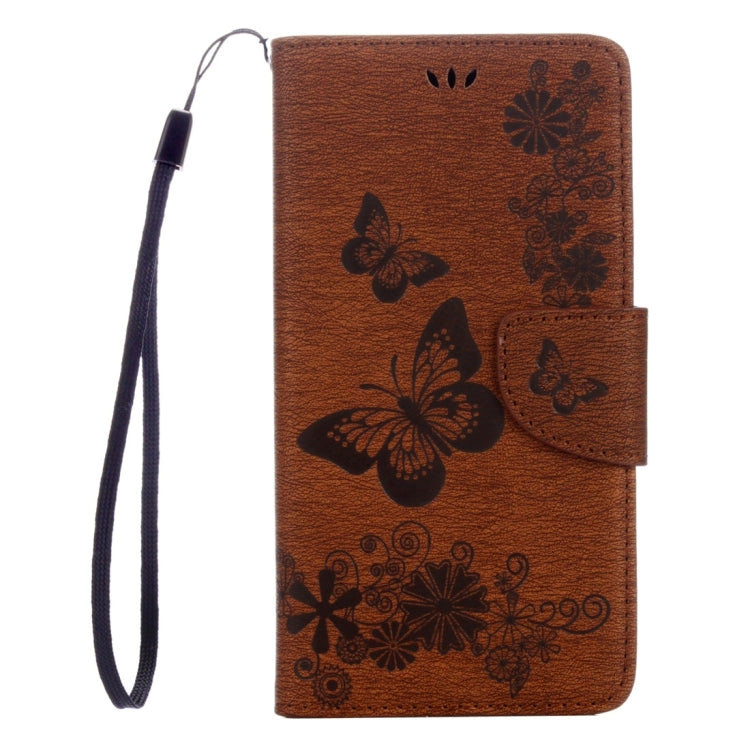 Butterflies Embossing Horizontal Flip Leather Case for Wiko Fever SE, with Holder & Card Slots & Wallet & Lanyard