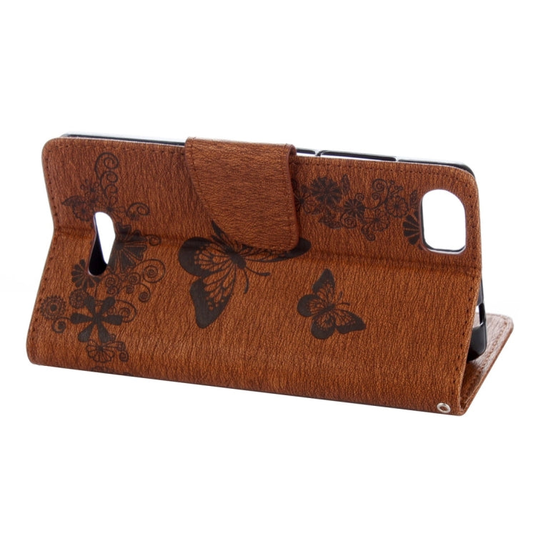 Butterflies Embossing Horizontal Flip Leather Case for Wiko Fever SE, with Holder & Card Slots & Wallet & Lanyard