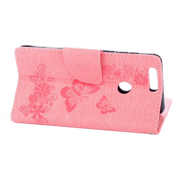 For Huawei  Honor 8 Butterflies Embossing Horizontal Flip Leather Case with Holder & Card Slots & Wallet & Lanyard