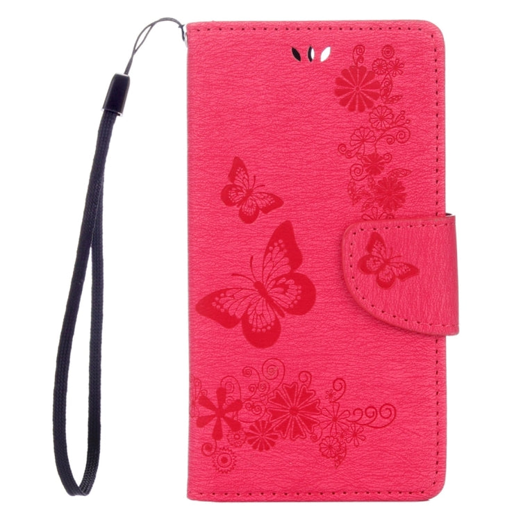 For Huawei  Honor 8 Butterflies Embossing Horizontal Flip Leather Case with Holder & Card Slots & Wallet & Lanyard