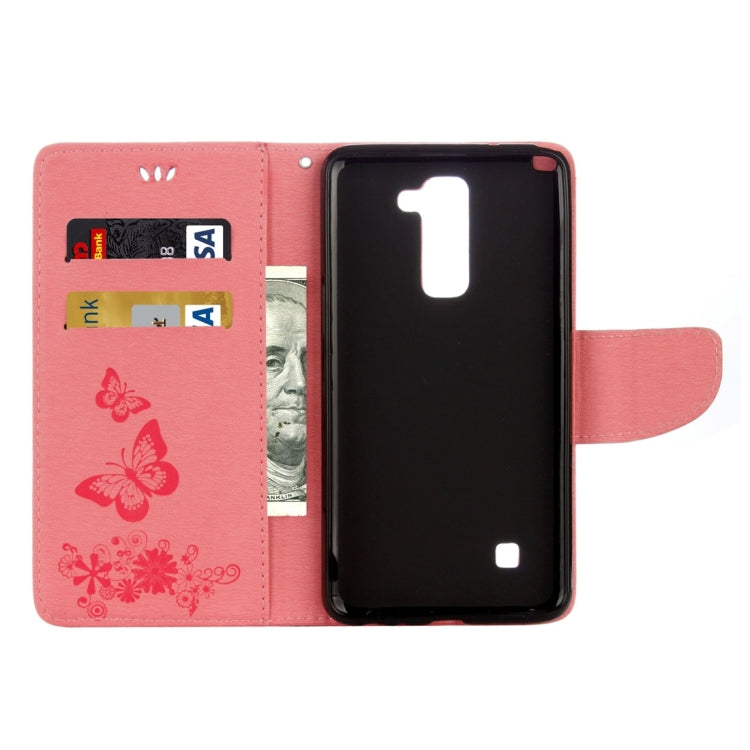 For LG Stylo 2 / LS775 Butterflies Embossing Horizontal Flip Leather Case with Holder & Card Slots & Wallet & Lanyard
