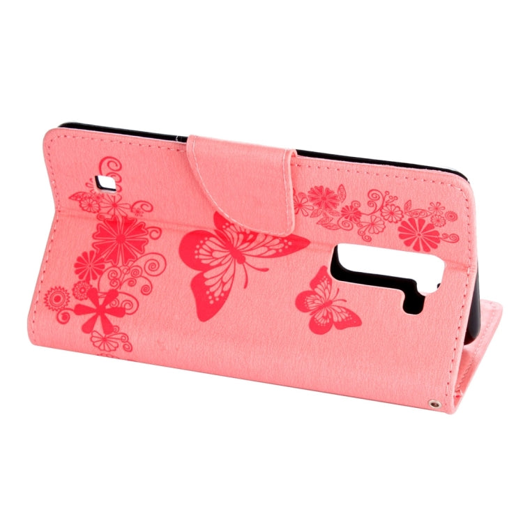 For LG Stylo 2 / LS775 Butterflies Embossing Horizontal Flip Leather Case with Holder & Card Slots & Wallet & Lanyard