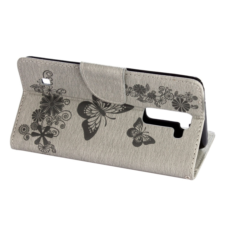 For LG Stylo 2 / LS775 Butterflies Embossing Horizontal Flip Leather Case with Holder & Card Slots & Wallet & Lanyard