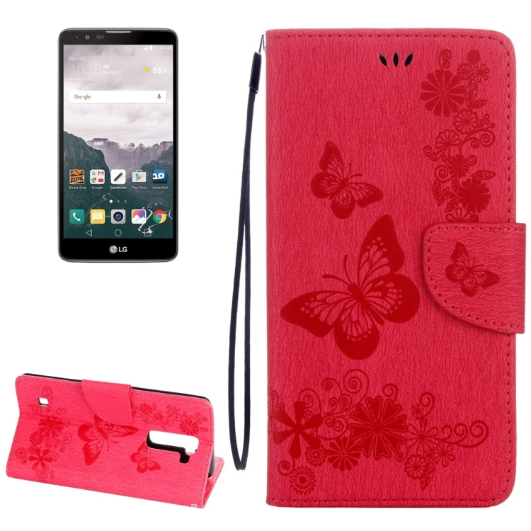 For LG Stylo 2 / LS775 Butterflies Embossing Horizontal Flip Leather Case with Holder & Card Slots & Wallet & Lanyard