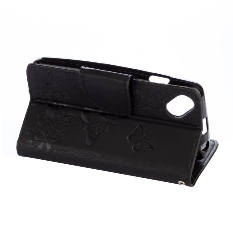 Butterflies Embossing Horizontal Flip Leather Case for Wiko Sunny, with Holder & Card Slots & Wallet & Lanyard