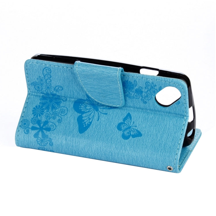 Butterflies Embossing Horizontal Flip Leather Case for Wiko Sunny, with Holder & Card Slots & Wallet & Lanyard