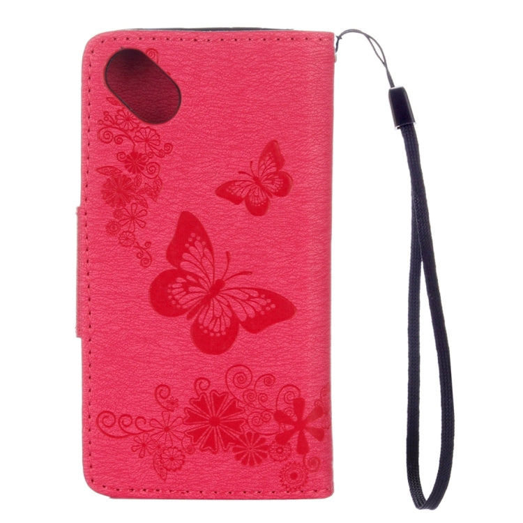 Butterflies Embossing Horizontal Flip Leather Case for Wiko Sunny, with Holder & Card Slots & Wallet & Lanyard