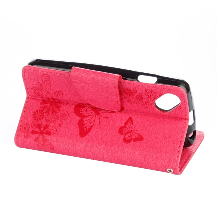 Butterflies Embossing Horizontal Flip Leather Case for Wiko Sunny, with Holder & Card Slots & Wallet & Lanyard