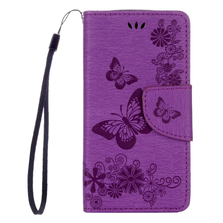 Butterflies Embossing Horizontal Flip Leather Case for Wiko Sunny, with Holder & Card Slots & Wallet & Lanyard
