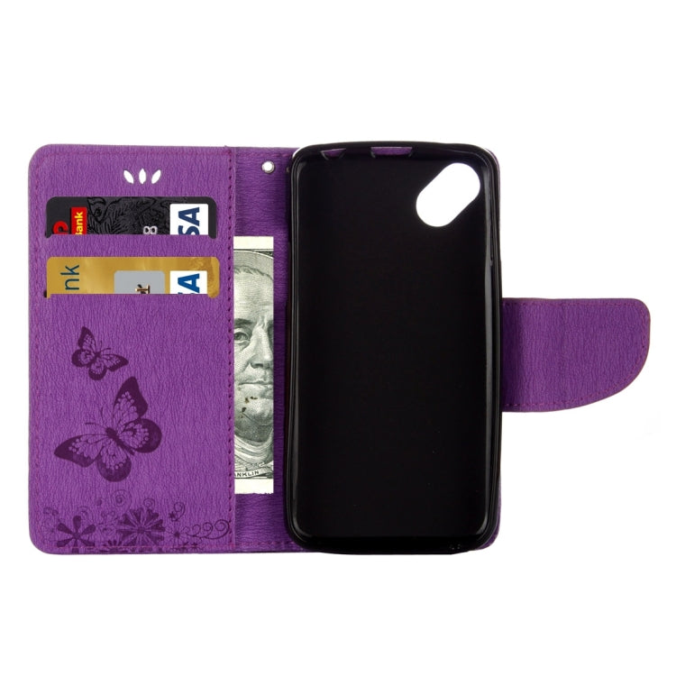 Butterflies Embossing Horizontal Flip Leather Case for Wiko Sunny, with Holder & Card Slots & Wallet & Lanyard