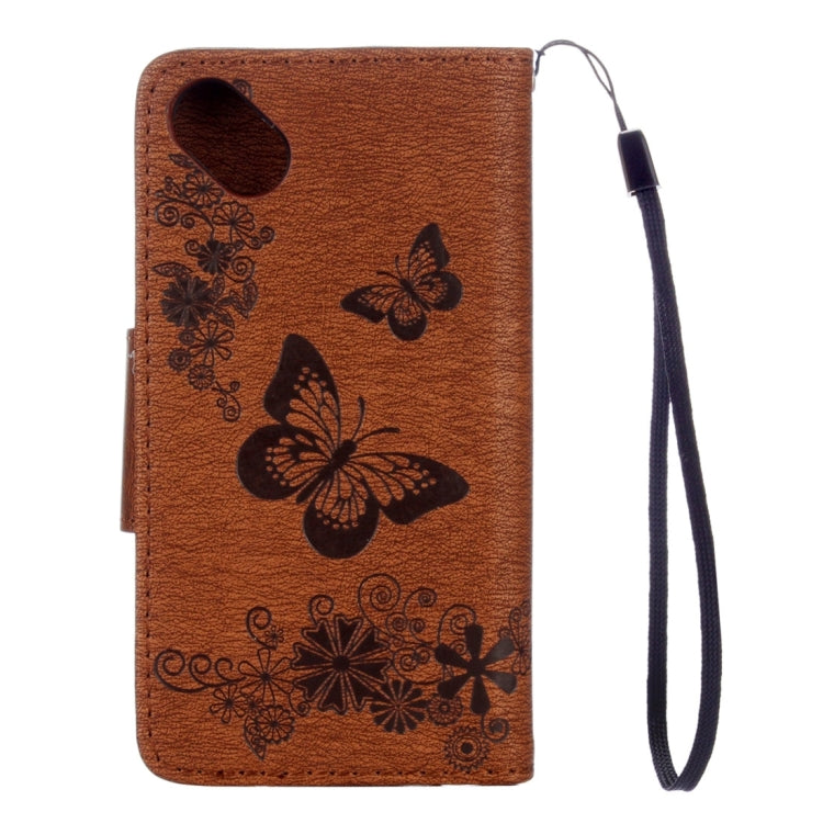 Butterflies Embossing Horizontal Flip Leather Case for Wiko Sunny, with Holder & Card Slots & Wallet & Lanyard