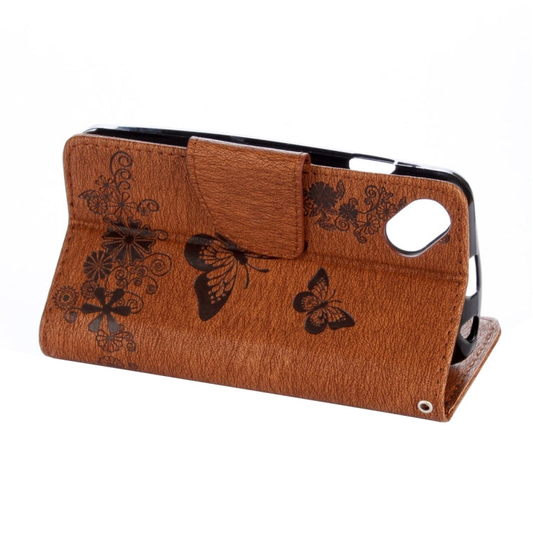 Butterflies Embossing Horizontal Flip Leather Case for Wiko Sunny, with Holder & Card Slots & Wallet & Lanyard