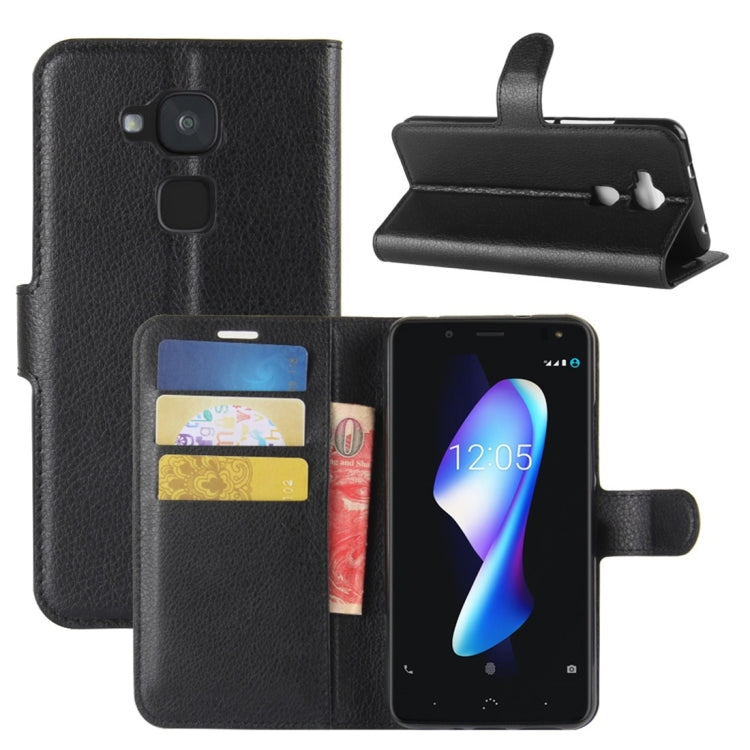 For BQ Aquaris V Plus Litchi Texture Horizontal Flip Leather Case with Holder & Card Slots & Wallet