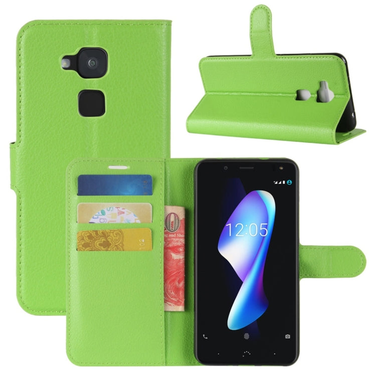 For BQ Aquaris V Plus Litchi Texture Horizontal Flip Leather Case with Holder & Card Slots & Wallet