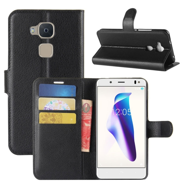 For BQ Aquaris V Litchi Texture Horizontal Flip Leather Case with Holder & Card Slots & Wallet