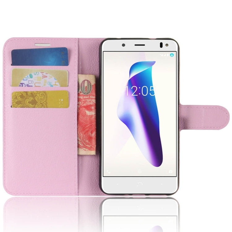 For BQ Aquaris V Litchi Texture Horizontal Flip Leather Case with Holder & Card Slots & Wallet