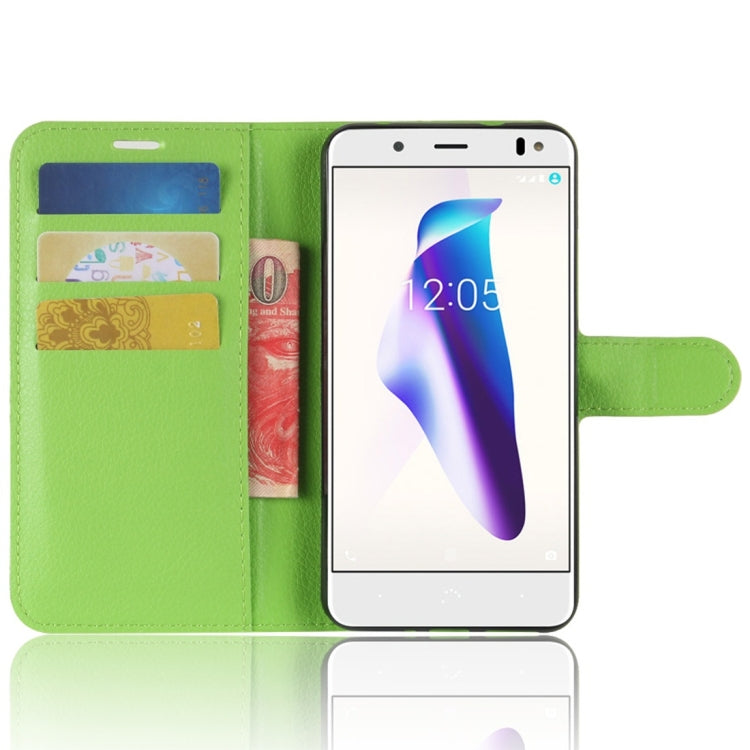 For BQ Aquaris V Litchi Texture Horizontal Flip Leather Case with Holder & Card Slots & Wallet