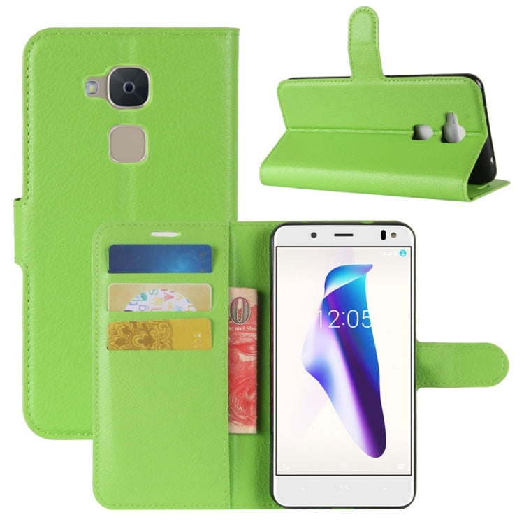 For BQ Aquaris V Litchi Texture Horizontal Flip Leather Case with Holder & Card Slots & Wallet