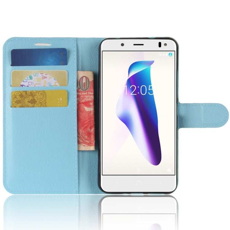 For BQ Aquaris V Litchi Texture Horizontal Flip Leather Case with Holder & Card Slots & Wallet