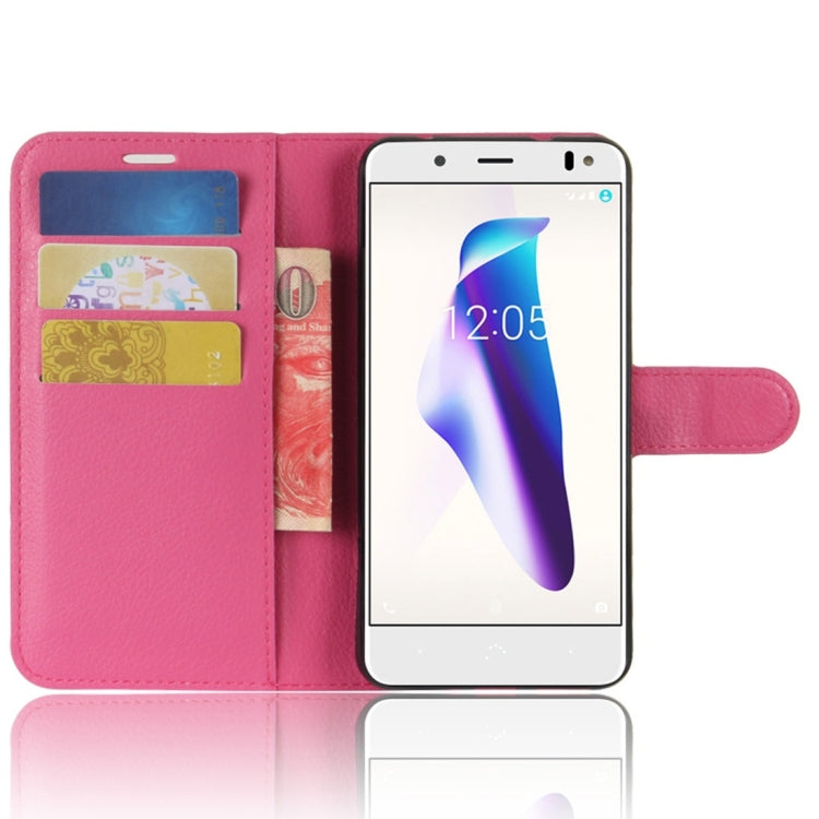 For BQ Aquaris V Litchi Texture Horizontal Flip Leather Case with Holder & Card Slots & Wallet