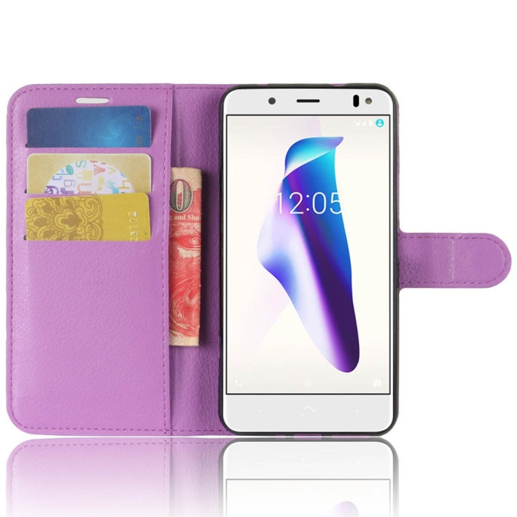 For BQ Aquaris V Litchi Texture Horizontal Flip Leather Case with Holder & Card Slots & Wallet
